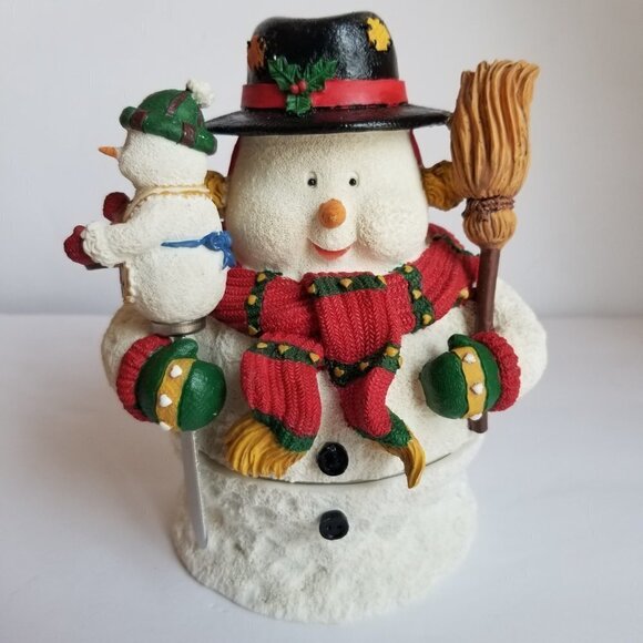 Avon Jolly Snowman Dip Set 2 Piece with Stainless Steel Spreader Knife - Picture 2 of 10